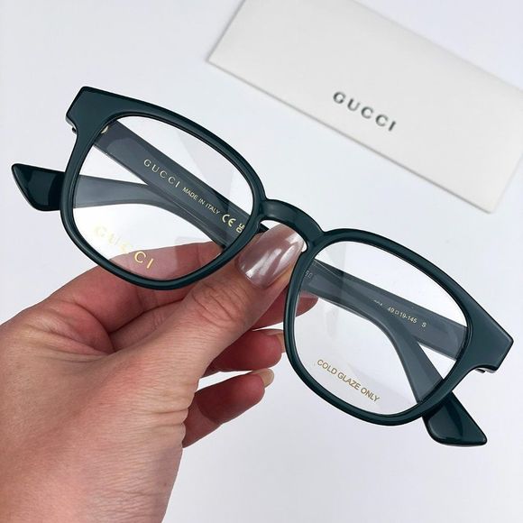 Gucci GG1343O 004 BRAND NEW Eyeglasses Dark Green Square Unisex